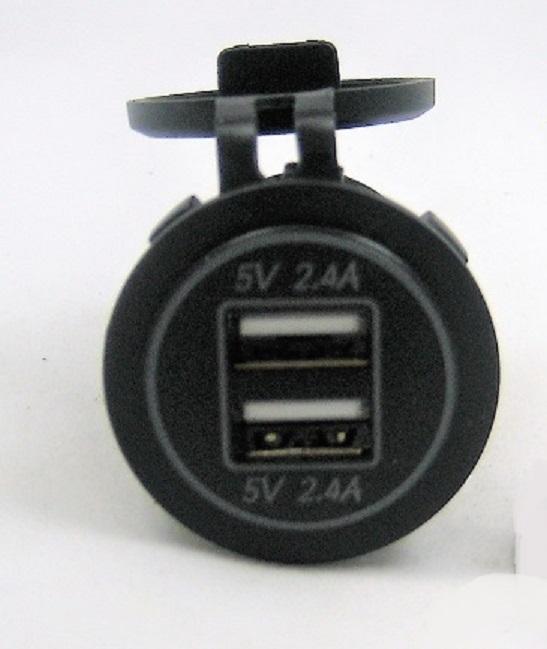 2A Dual waterproof panel mount USB charger